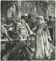 Ankunft des Herzogs von Alba in Brüssel, um sein Amt als Gouverneur der Spanischen Niederlande anzutreten, 1567